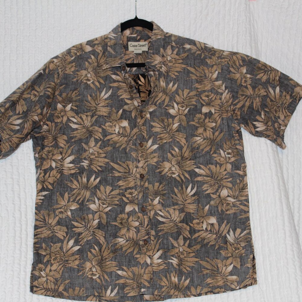 Cooke Street Honolulu Button down Hawaiian Shirt 100% Cotton Size Xtra Large